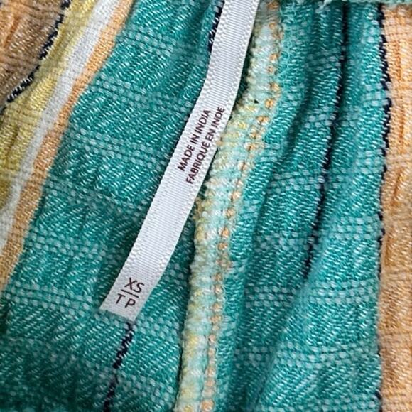 Free People Fine Line Slim Pants In Green/Yellow Combo - Picture 6 of 6